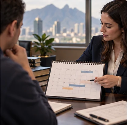 Calendario de etapas de una sucesión, servicio de abogados de sucesiones en Monterrey, Nuevo León